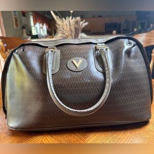MARIO VALENTINO Brown Mono Duffle Boston bag GUC